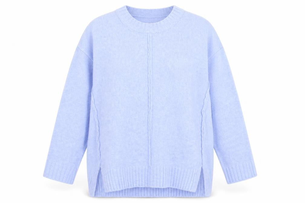 Front view of Marks & Spencer women’s blue jumper, size M