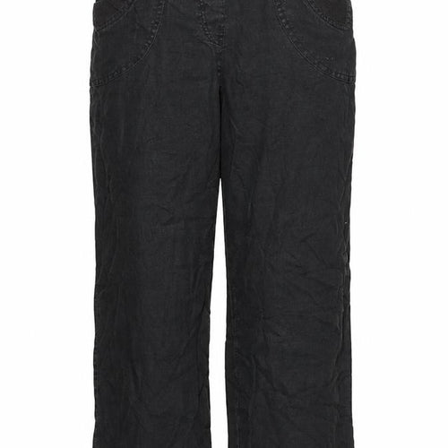 M&S Womens Black Houndstooth  Trousers  Size 14 L20 in
