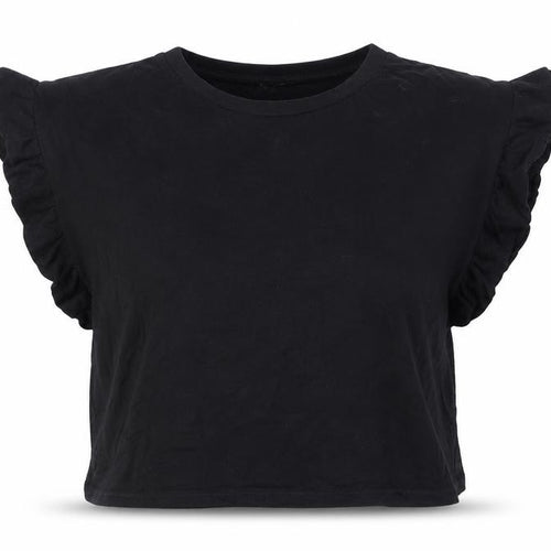 Boohoo Womens Black   Cropped T-Shirt Size 10