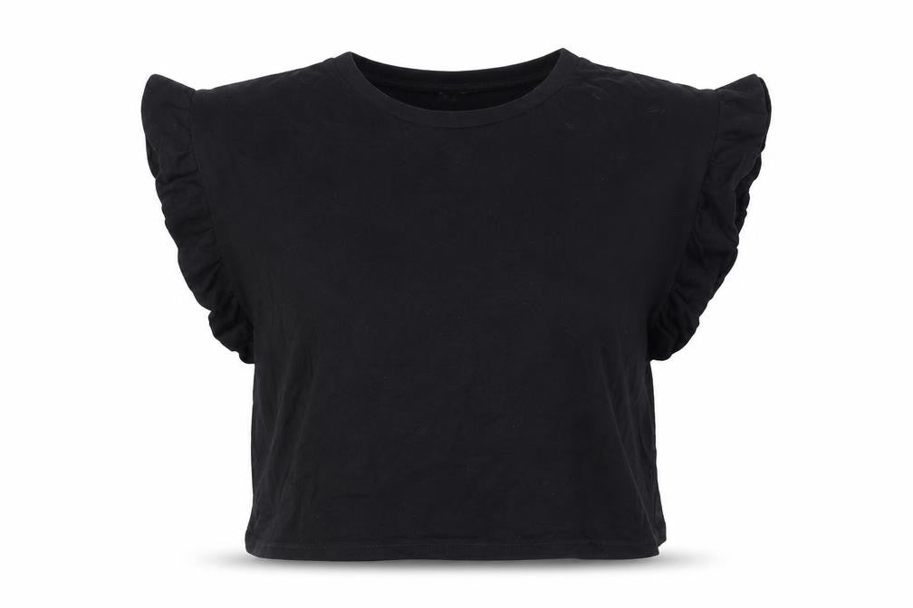 Boohoo Womens Black   Cropped T-Shirt Size 10