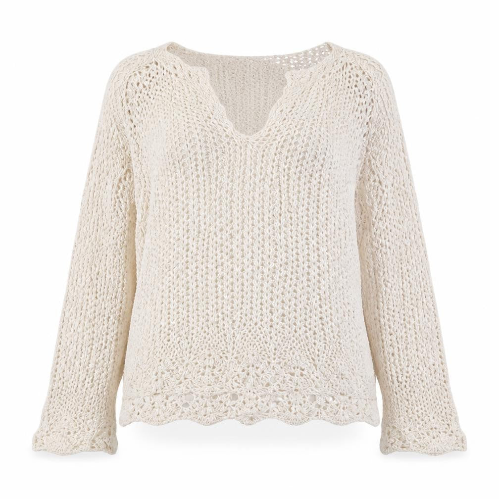 Front view of Linea women’s white jumper, size L