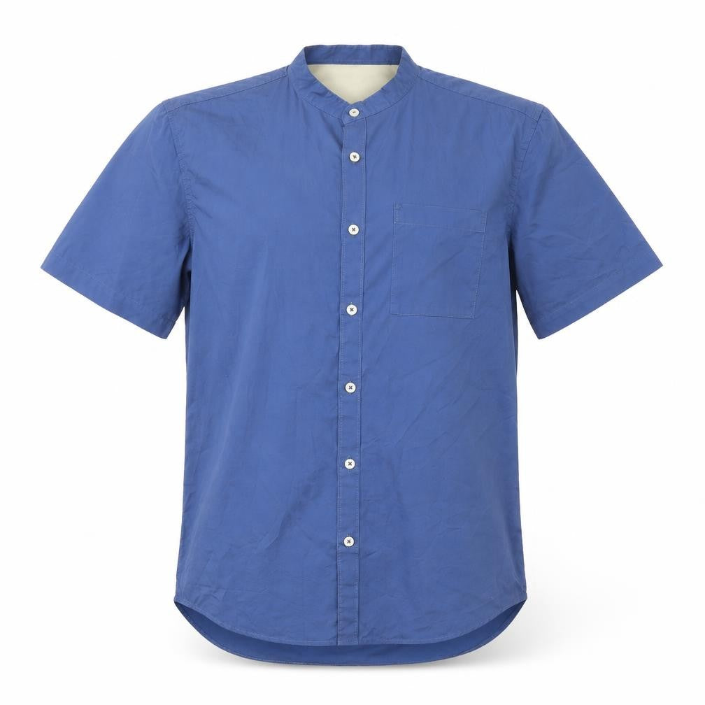 Front view of River Island men’s blue button-up, size M