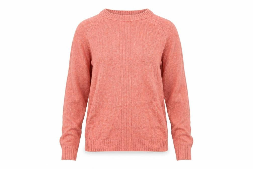 Front view of Marks & Spencer women’s orange jumper, size XS