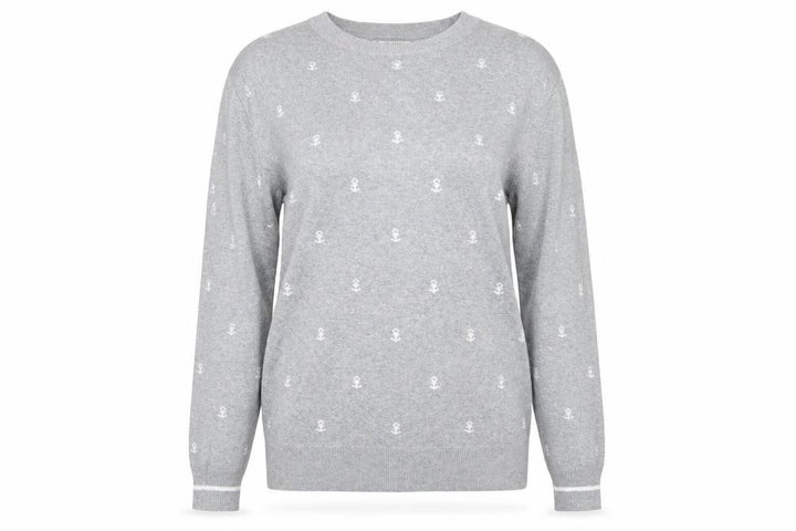 Pull&Bear Womens Grey Geometric Pullover Jumper Size M