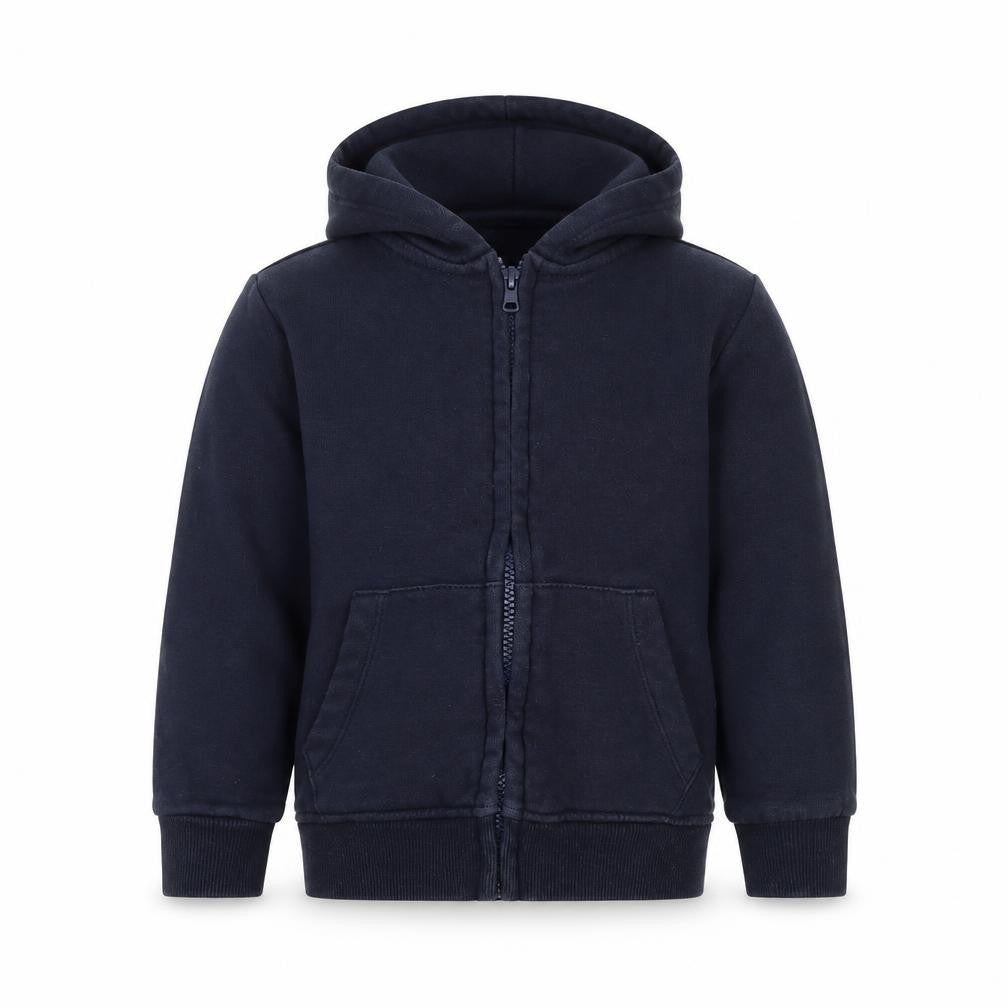Front view of Tu boys’ blue full zip hoodie, size 3, years
