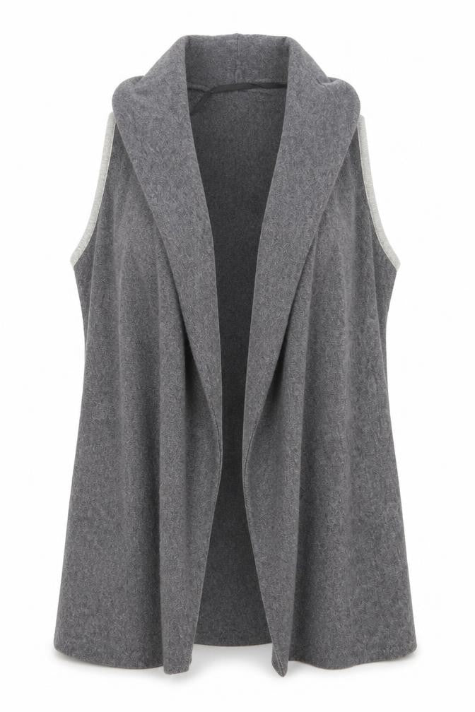 Front view of Benedetta B women’s grey knit jacket, size M