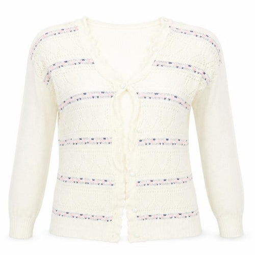 Glen Womens Ivory  Knit Cardigan Jumper Size M