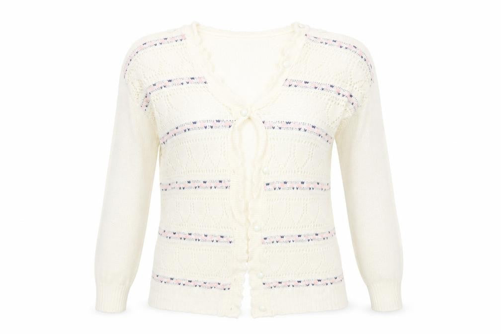 Glen Womens Ivory  Knit Cardigan Jumper Size M