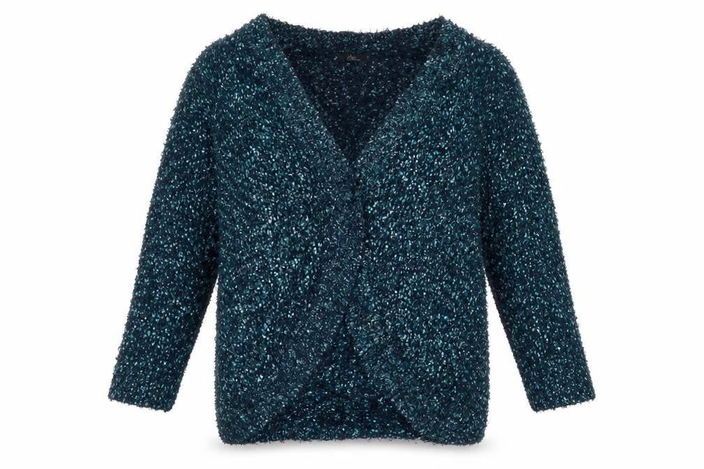 Bm Collection Womens Blue  Knit Cardigan Jumper Size XL