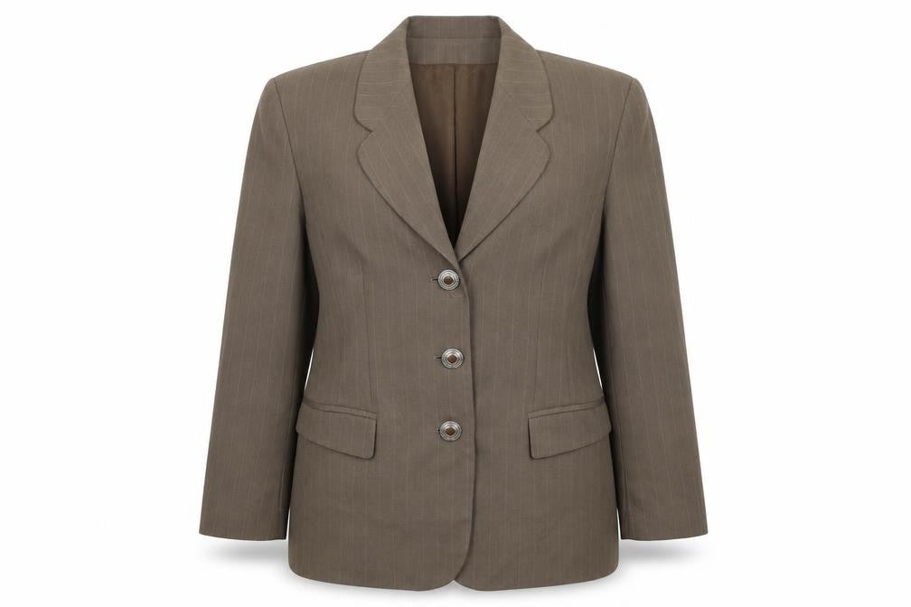 Front view of Choise women’s brown jacket blazer, size UK 16