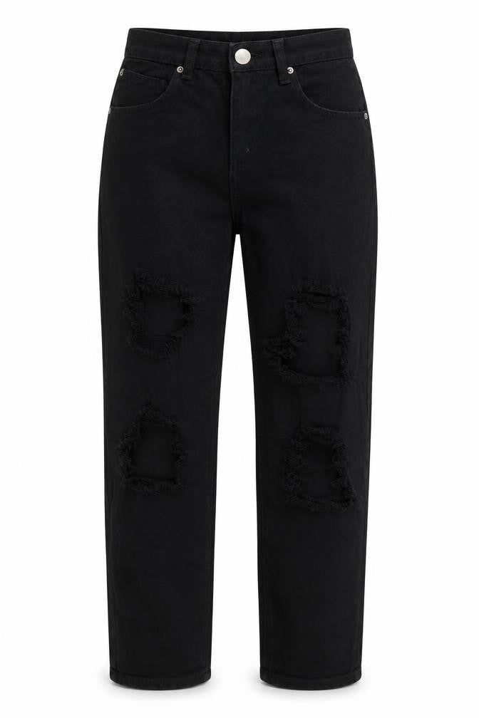 Boohoo Womens Black  Denim Mom Jeans Size 6 L27 in