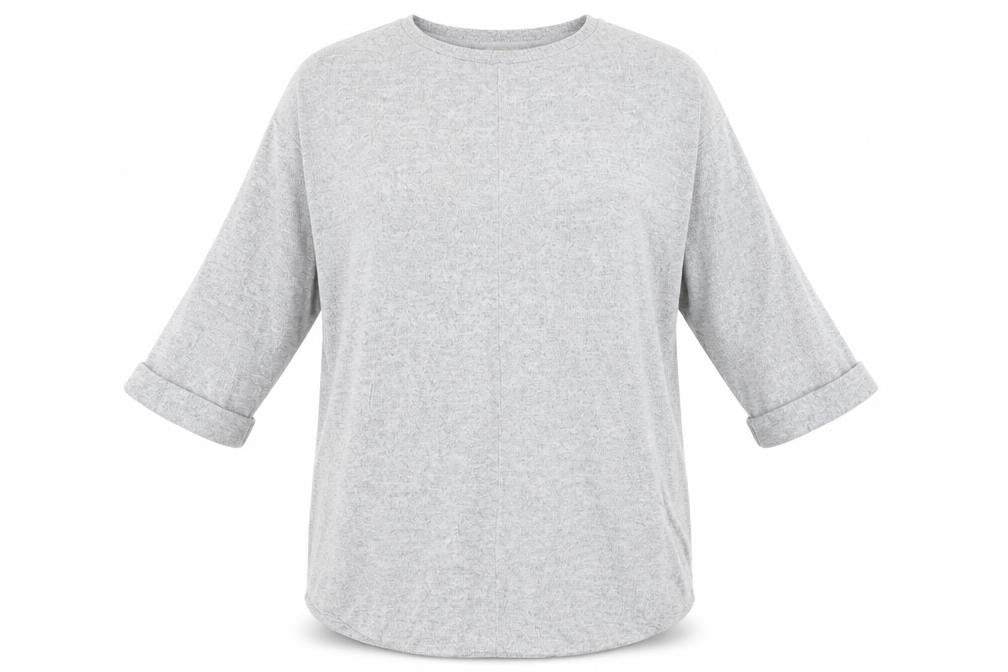 Front view of F&F women’s grey jumper, size UK 14