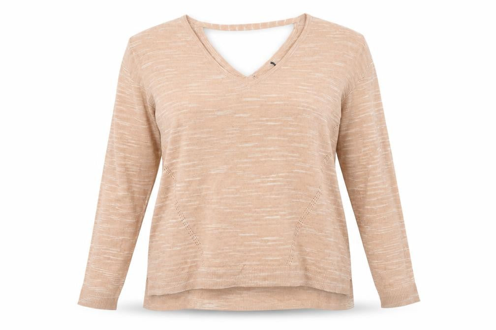 Front view of Marks & Spencer women’s orange jumper, size L