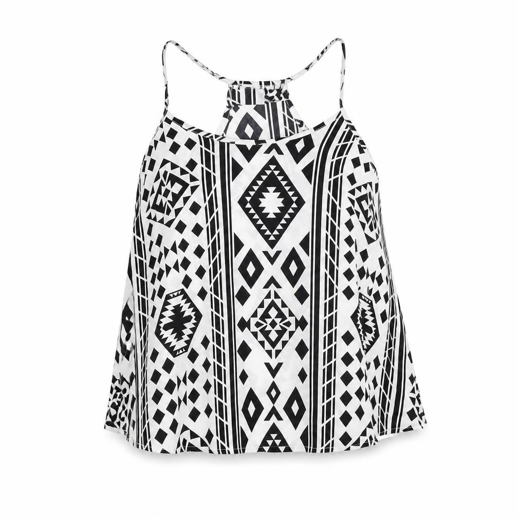 Front view of Young Dimension girls’ white geometric basic t-shirt, size 11-12, years