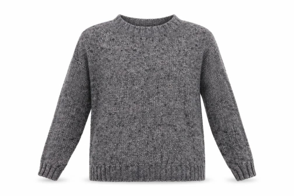 Front view of Wallace women’s grey knit jumper, size XS
