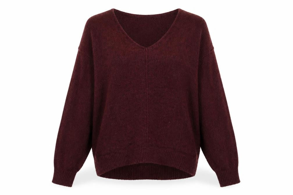 Front view of H&M women’s red knit jumper, size S