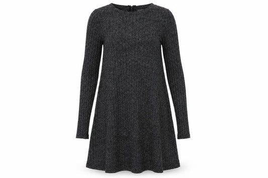 Front view of Atmosphere women’s grey knit jumper dress, size UK 4
