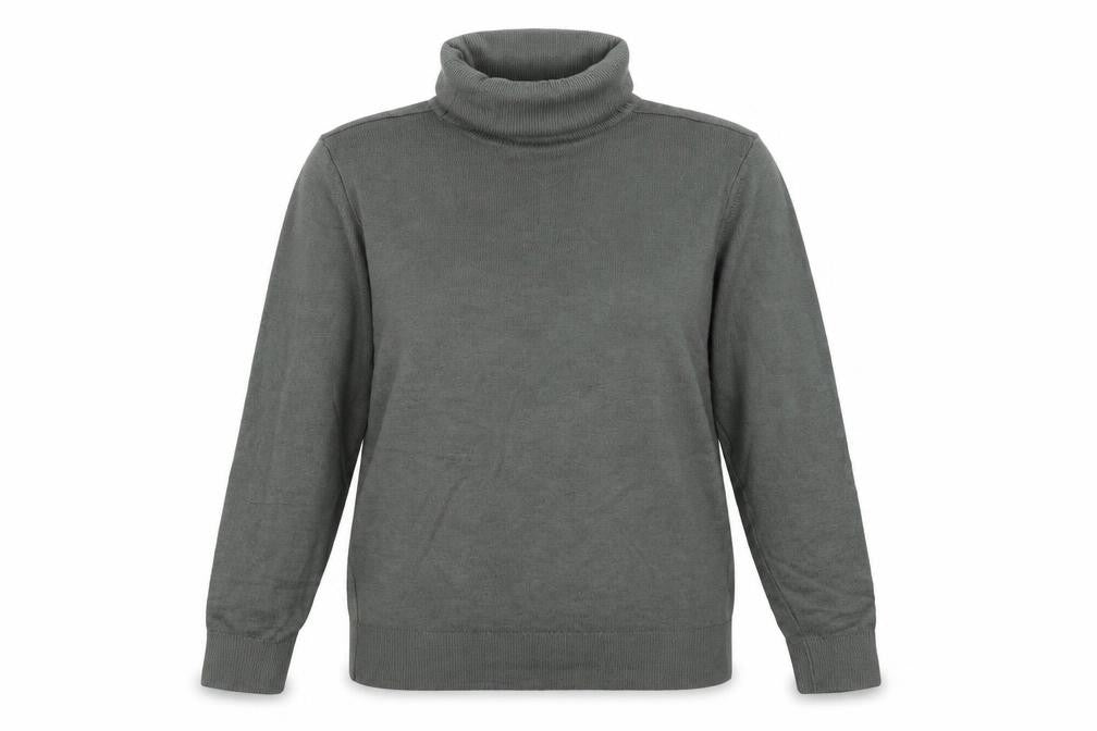 Front view of Marks & Spencer women’s grey knit jumper, size UK 10