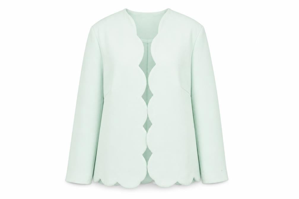 Front view of Primark women’s green jacket blazer, size UK 8