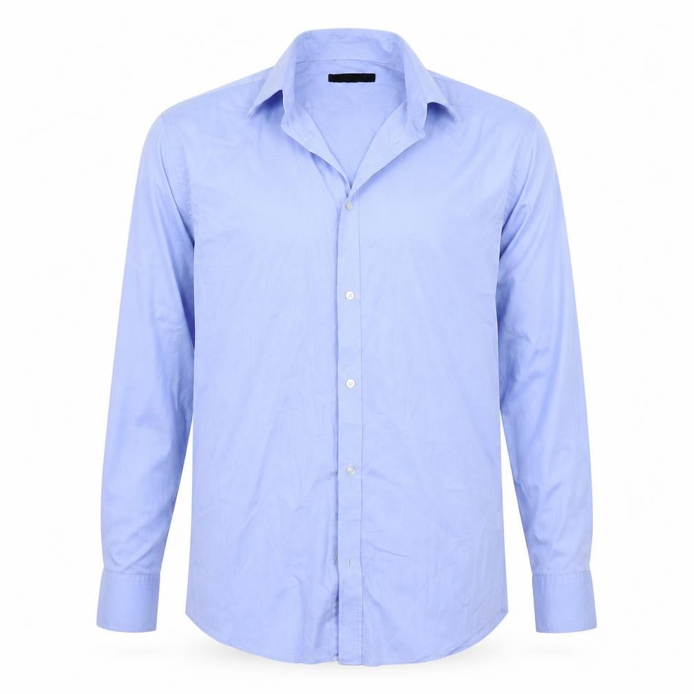 Front view of George men’s blue button-up, size 15