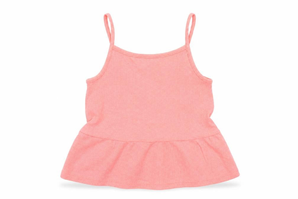 Front view of F&F girls’ pink basic tank, size 3-4, years