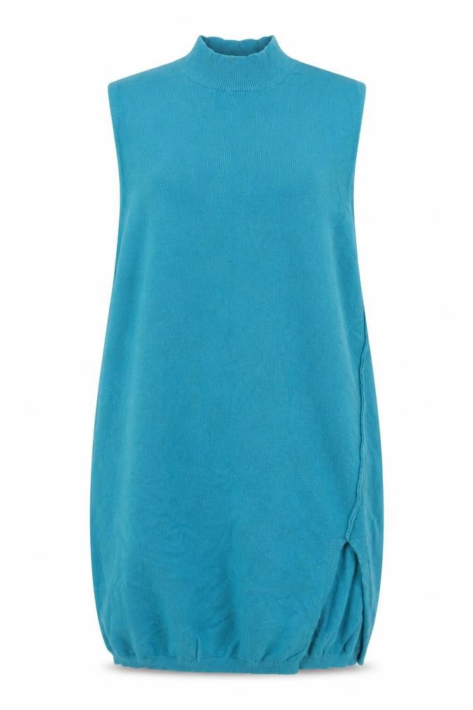 Front view of Very women’s blue knit jumper, size UK 14