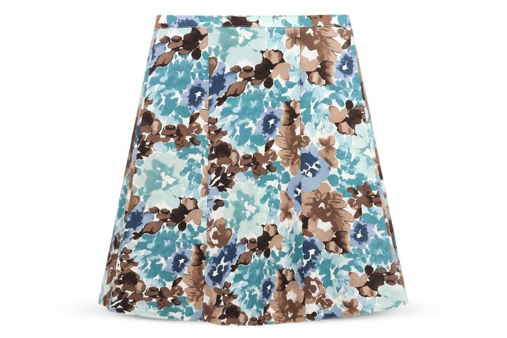 EWM Womens Multicoloured Geometric Chiffon Flare Skirt Size 34 in