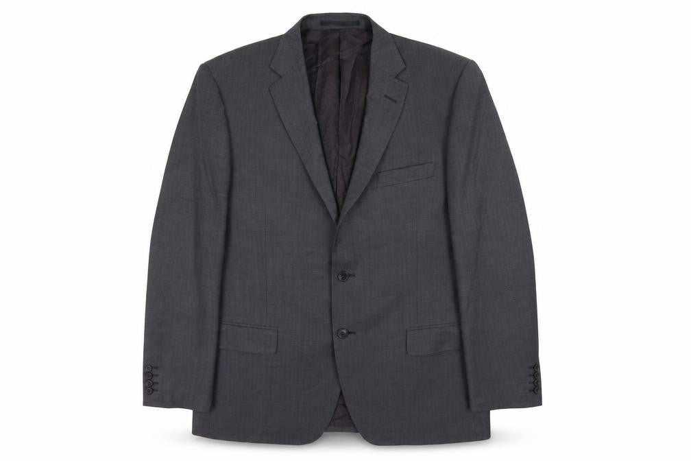 Front view of Marks & Spencer men’s grey jacket suit jacket, size L
