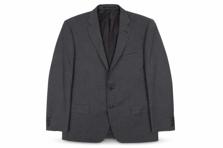 Front view of Marks & Spencer men’s grey jacket suit jacket, size L