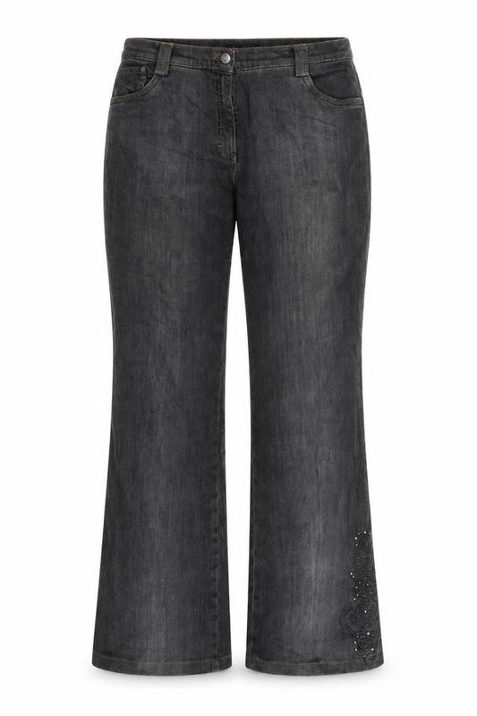 Front view of BRAX women’s grey denim bootcut jeans, size UK 30, in, 30-inch leg