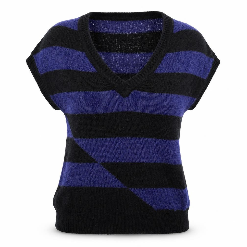 Front view of Only women’s multicoloured striped knit jumper, size L