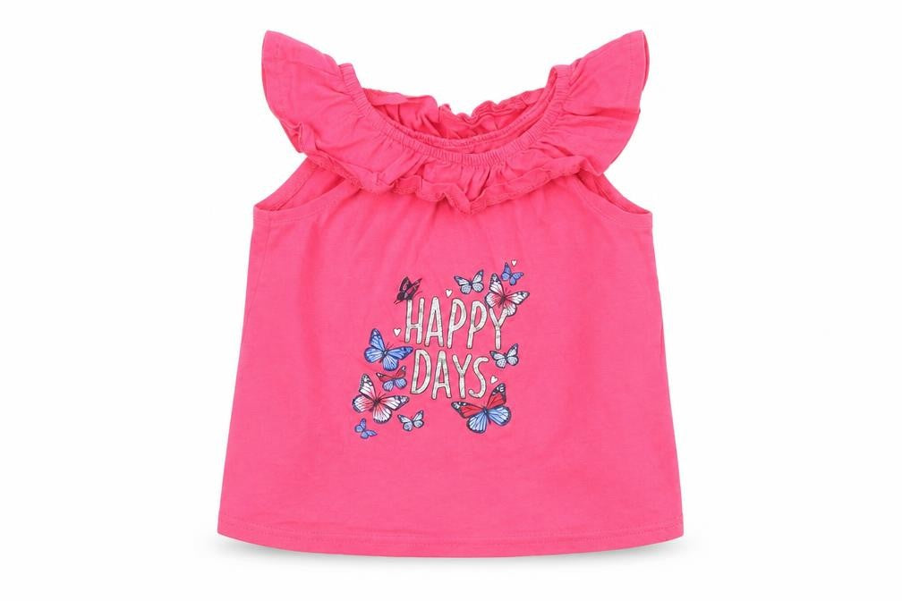 Front view of Primark girls’ pink basic button-up, size 6-7, years