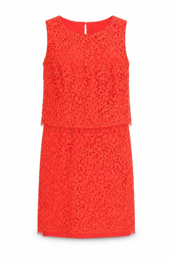 Front view of Tu women’s orange tank dress, size UK 12