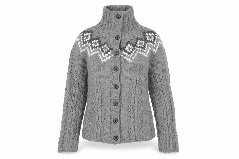 ALS Womens Grey  Knit Jacket Coatigan Size 10