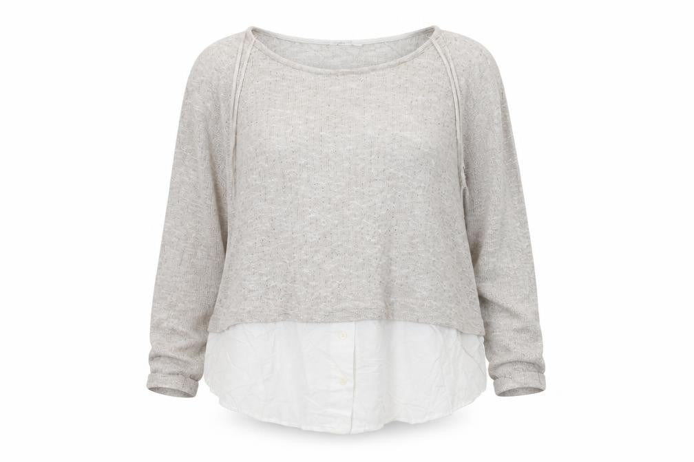 Front view of Marks & Spencer women’s white jumper, size UK 20