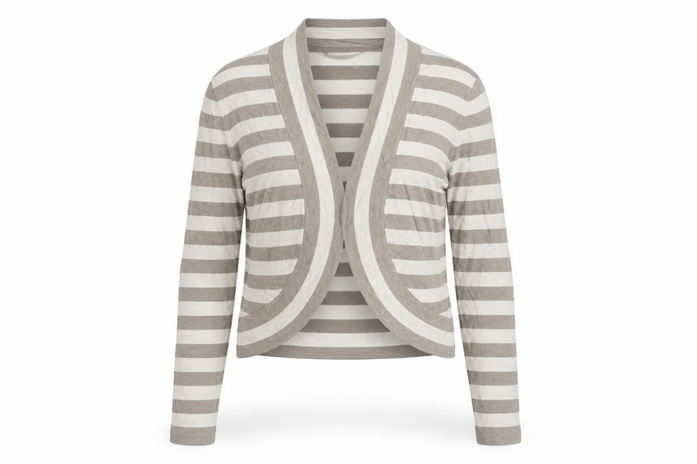 Linea Womens White Striped  Cardigan Jumper Size S