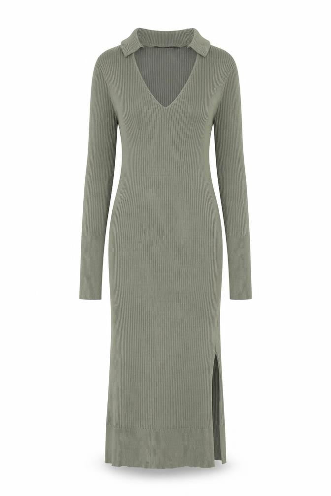 Front view of LU love NYC women’s green a-line, size L