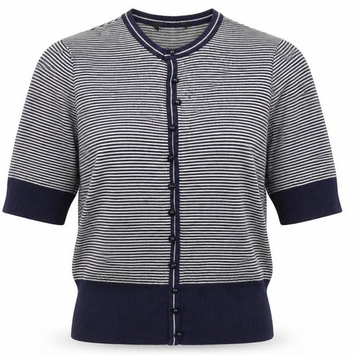Dorothy Perkins Womens Blue Striped  Cardigan Jumper Size 10