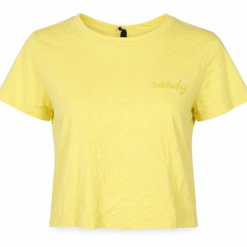 Sinsay Womens Yellow   Cropped T-Shirt Size L