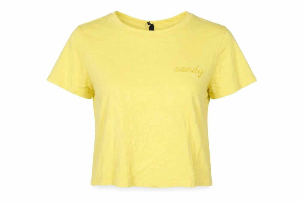 Sinsay Womens Yellow   Cropped T-Shirt Size L