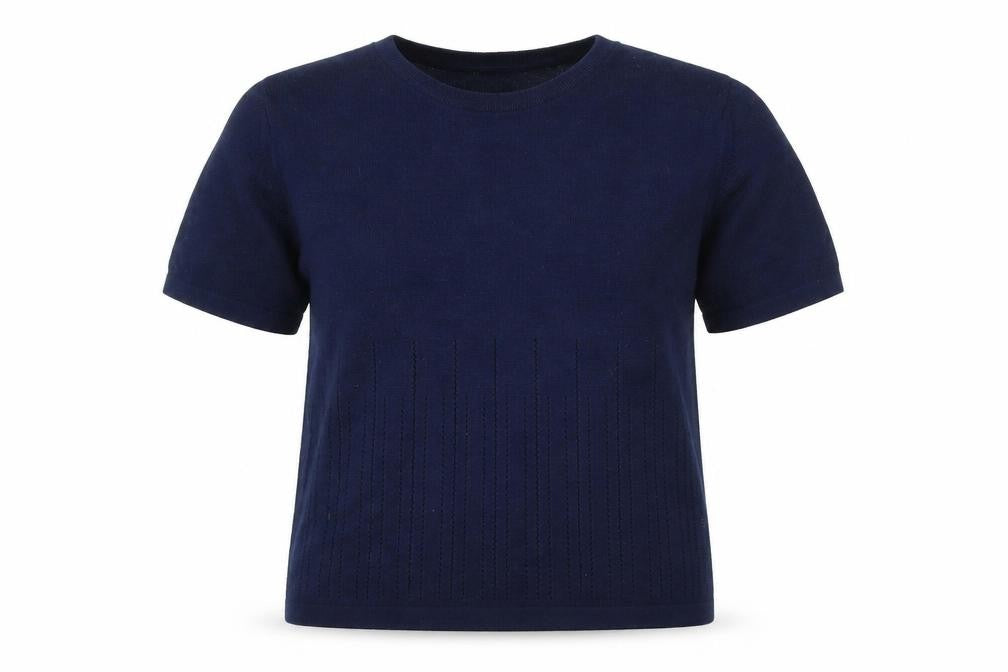 Front view of Janique women’s blue jumper, size M