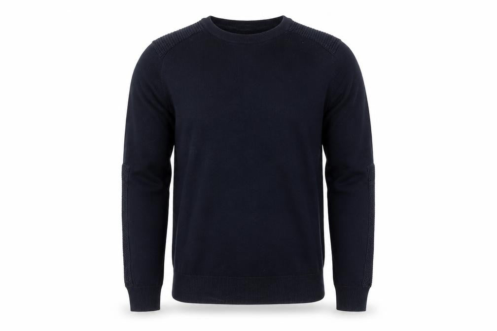 Front view of River Island men’s blue jumper, size S