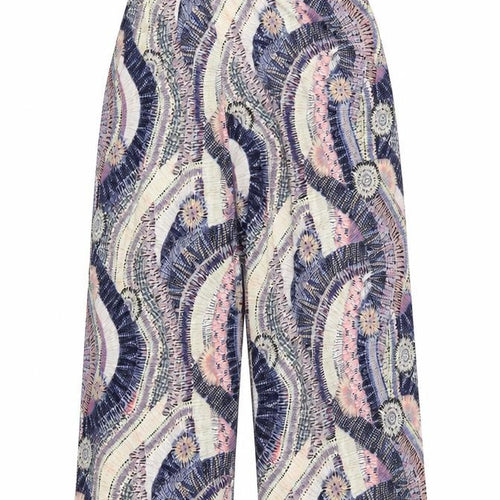 Preworn Womens Blue Geometric  Cropped Trousers Size S L29 in