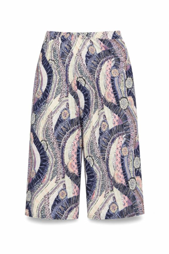 Preworn Womens Blue Geometric  Cropped Trousers Size S L29 in