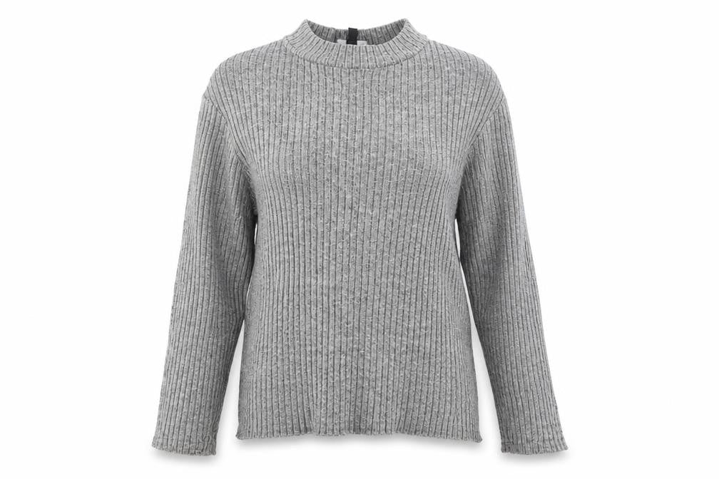 Front view of New Look women’s grey jumper, size UK 12