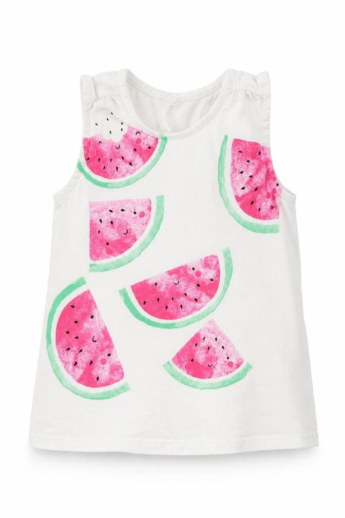 Front view of Tu Baby White Basic Blouse, size 6-9, Months