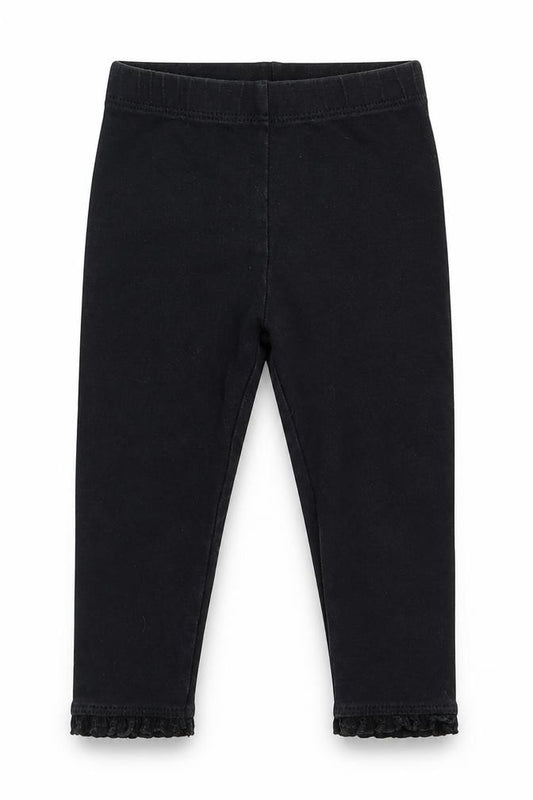 Front view of Next girls’ black track pants trousers, size 9, months