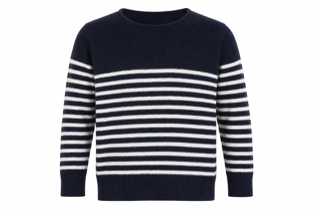 Front view of Z by Z men’s blue striped jumper, size S