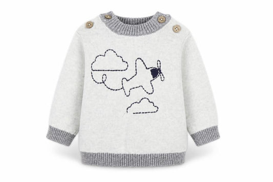 Front view of Tu Baby Grey Flannel Pullover Casual, size 0-3, Months