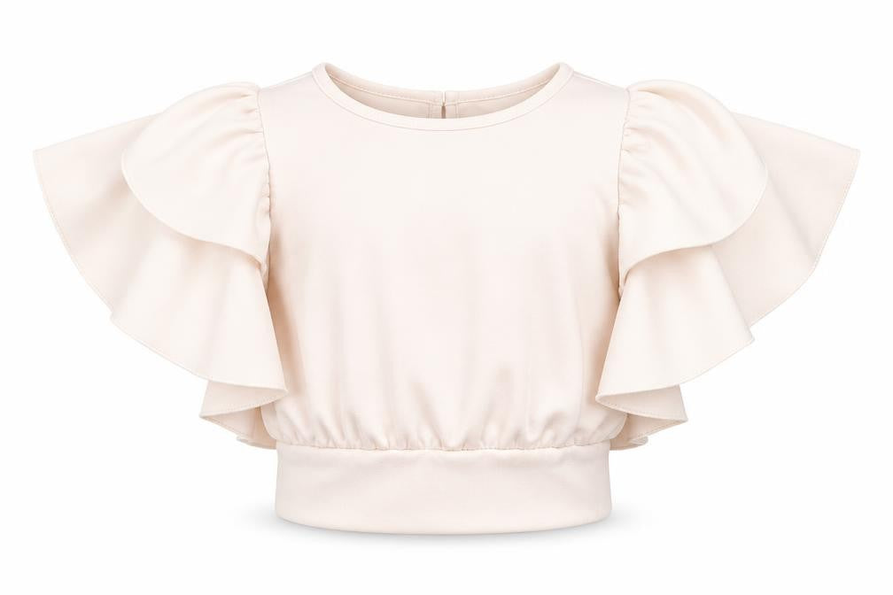 SheIn Girls Ivory   Cropped Blouse Size 10 Years